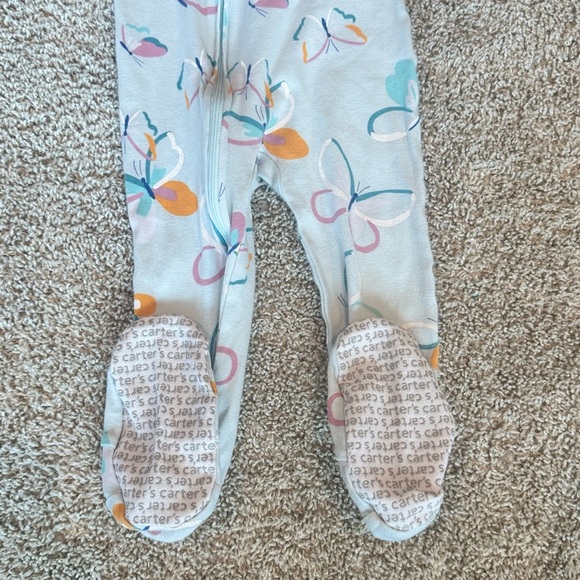 Carter’s Toddler Girls’ Footed Sleeper Pajamas – Butterfly Print Size 3T - Picture 5 of 8